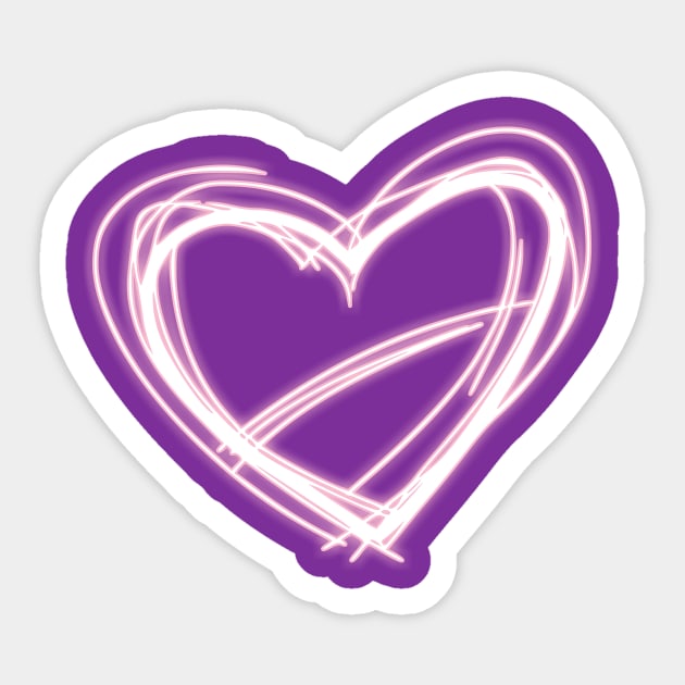 Eternal Radiance - Glowy Heart Sticker by Salaar Design Hub